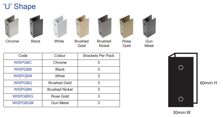 U Shape Wall Brackets