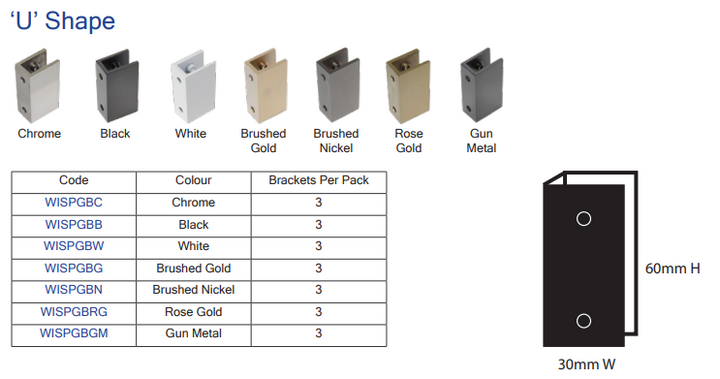 U Shape Wall Brackets