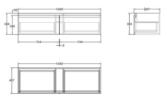 Marine Single/Double Drawer Vanity 150cm PVC (Cabinet Only)