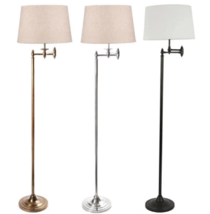 Macleay Adjustable Floor Lamp in Brass, Antique Silver or Matte Black