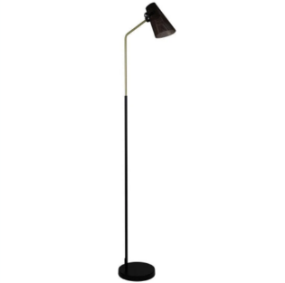CLEARANCE Scandi Floor Lamp 1550mm in Black with Brass and Bronze