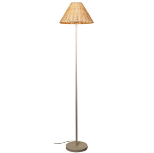 Rattan and Metal Floor Lamp 1520mm in Matt White