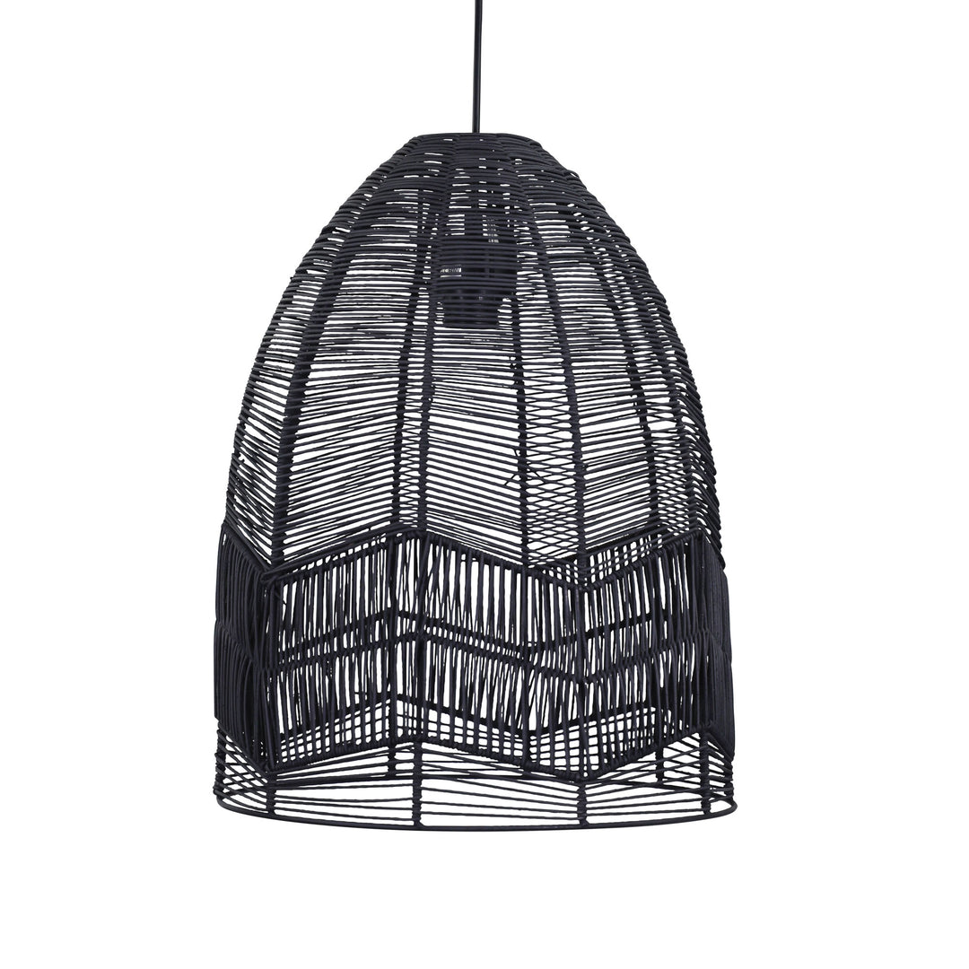 Serang 35 Black Rattan Pendant Shade – Coastal Style