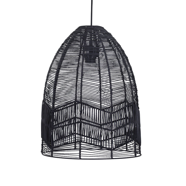 Serang 35 Black Rattan Pendant Shade – Coastal Style