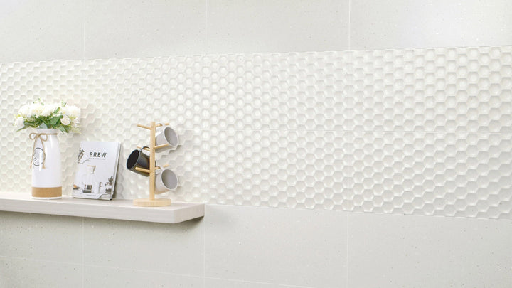 Serenity Matera Avorio Feature Hexy 300x600mm Wall Tile: Modern Geometry Meets Natural Elegance
