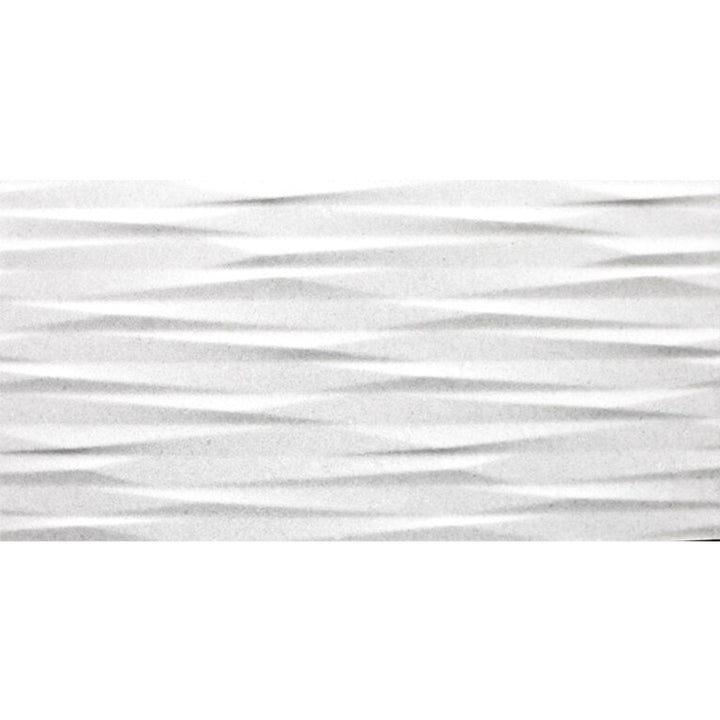 Serenity Sapporo Geometric White 300x600mm Wall Tile: Contemporary Design for Chic Interiors