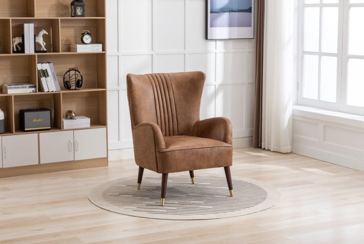 Sherlock Chair Tan faux leather