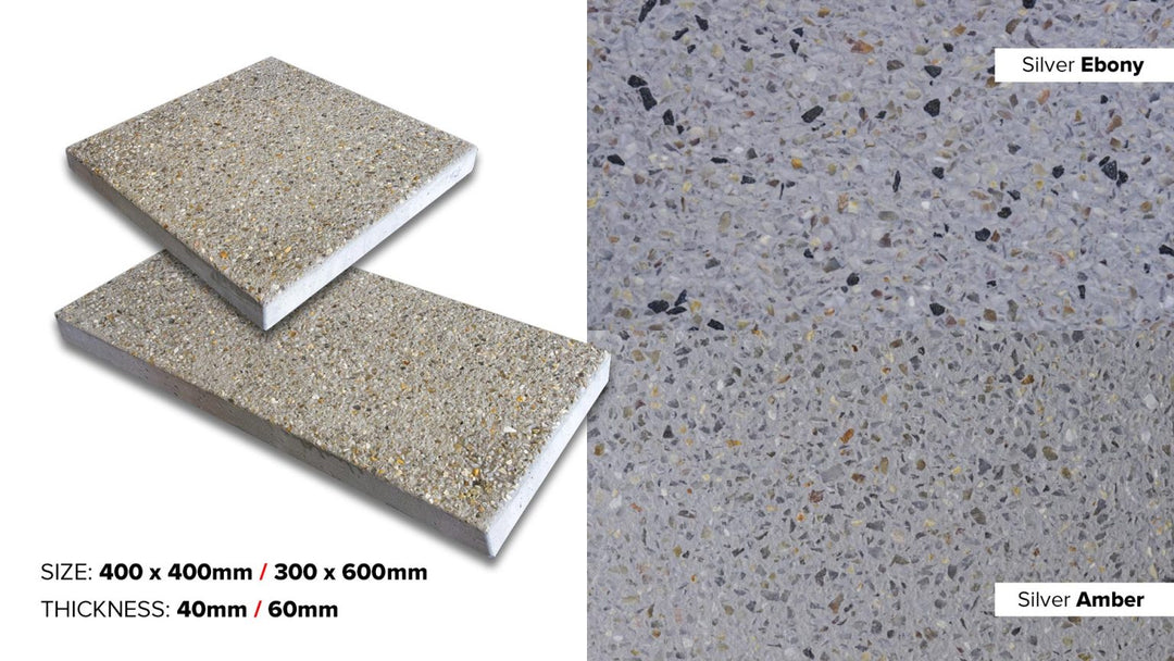 Silver Exposed Aggregate Paver 600x300 (per m2)
