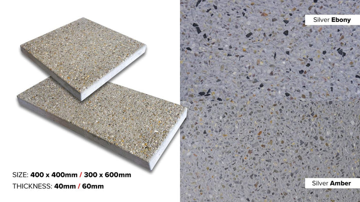 Silver Exposed Aggregate Paver 600x300 (per m2)