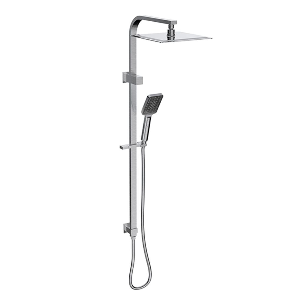 Sky Square Shower Rail Set - Brushed Nickel