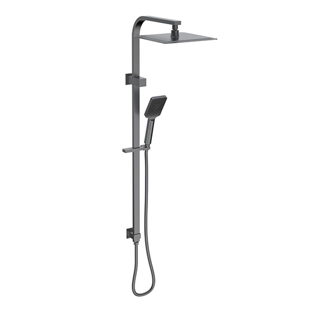 Sky Square Shower Rail Set Gun Metal