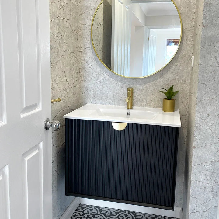 Marlo 750mm Matte Black Wall Hung Vanity