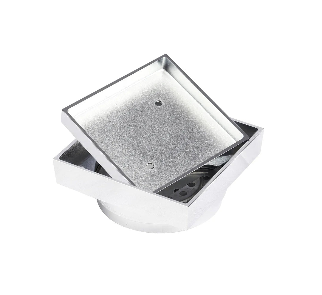 Smart 114 Brass Chrome Square Tiles Waste | Modern Bathroom Drainage Solution