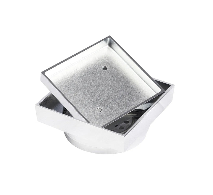 Smart 114 Brass Chrome Square Tiles Waste | Modern Bathroom Drainage Solution