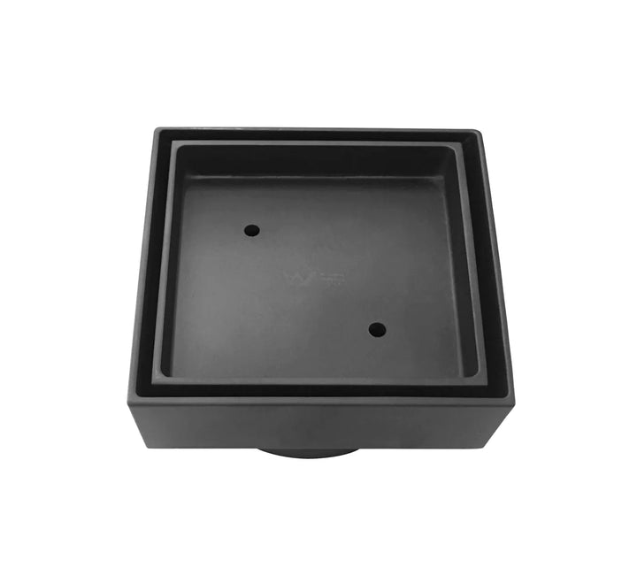 Smart 115 Matte Black Square Tiles Waste | Sleek Modern Bathroom Drain
