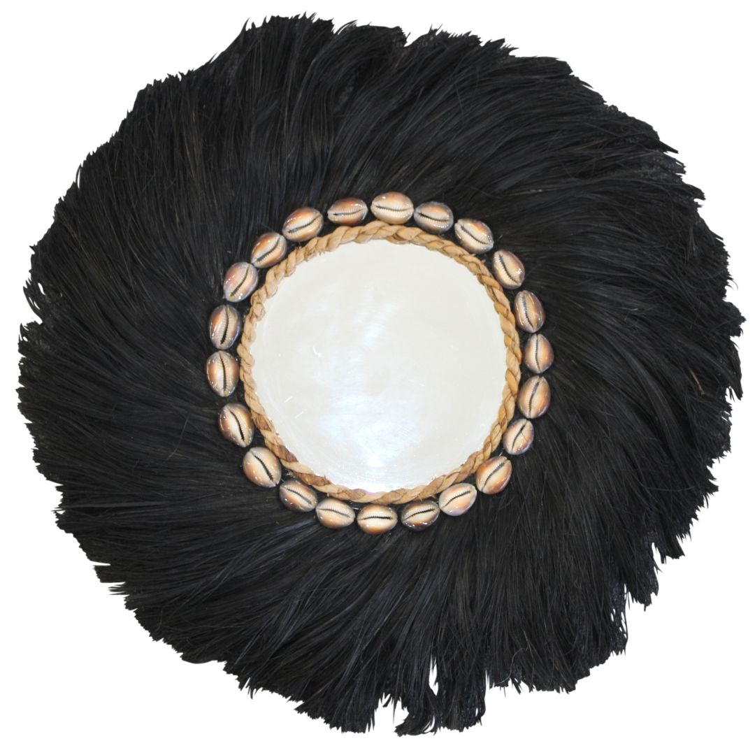 Sonoma Sunrise Wall Mirror Black Abaca Leaf
