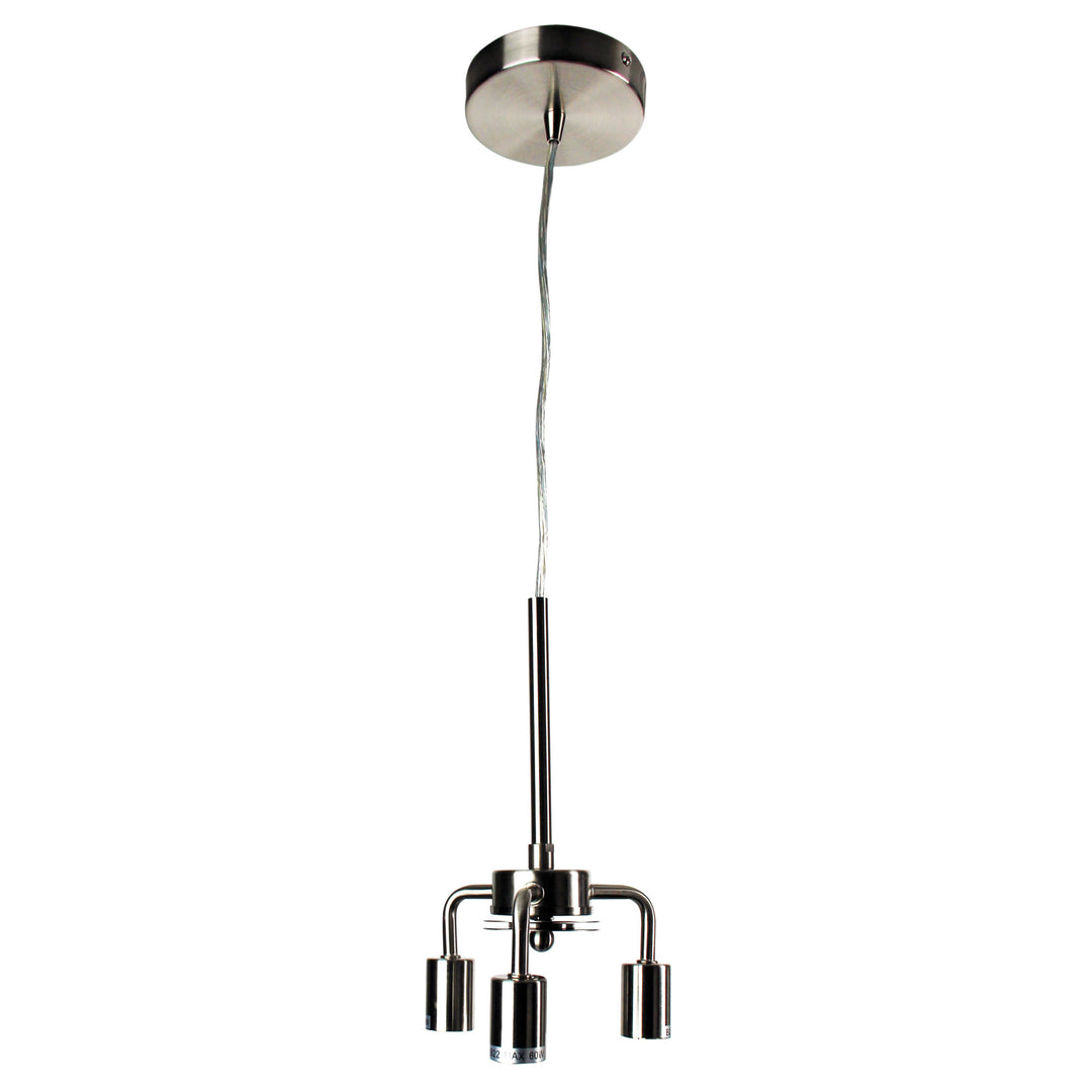Suspension 3-Light Brushed Chrome with Single Cord