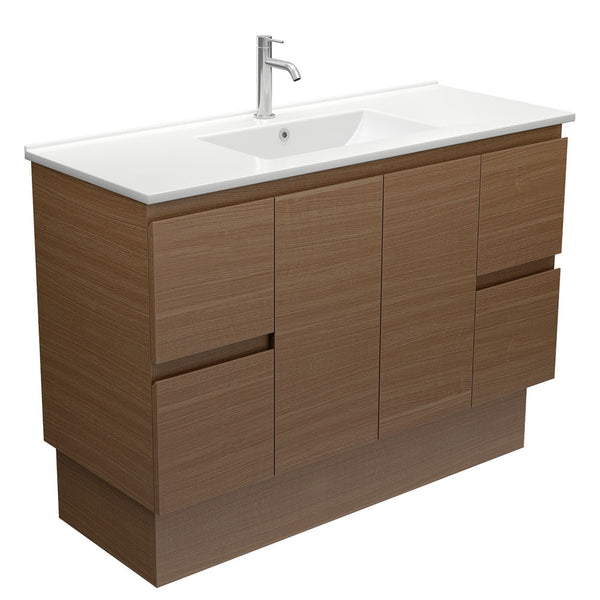 Dolce Edge Walnut 1200 Vanity on Kickboard – Pilbara Bathroom Warehouse Perth and regional Western Australia