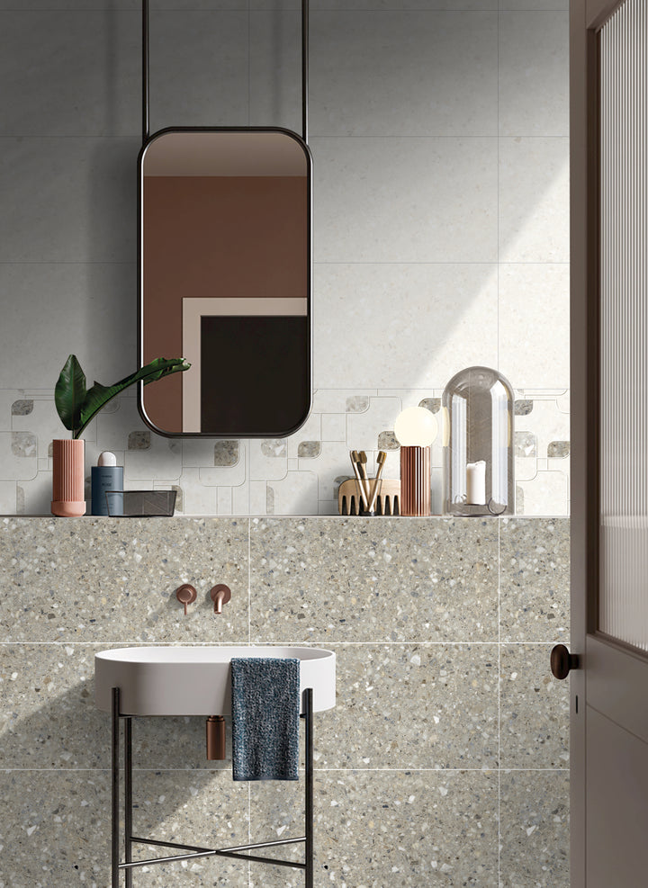 Tessera Space Light Grey Gloss Tile 300x600