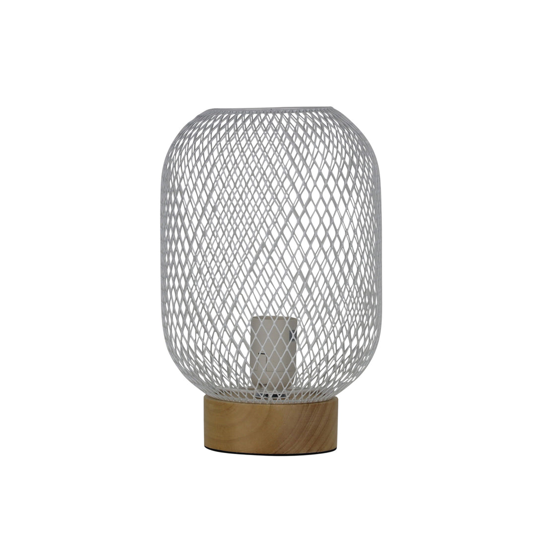 TILDA Mesh Table Lamp - Natural Timber Pedestal