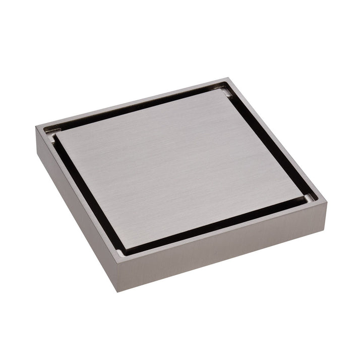 Square Tile 2-in-1 Floor Waste 88mm Brushed Nickel – Satin Look Tile Waste – Pilbara Bathroom Warehouse Perth and regional Western Australia