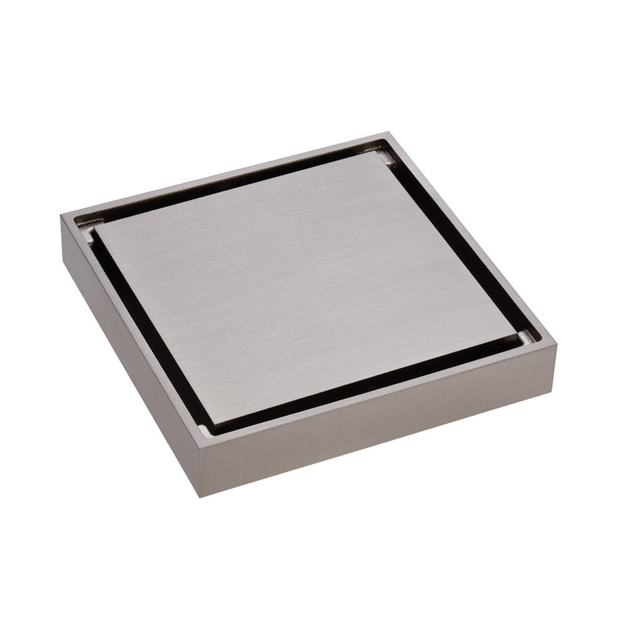 Square Tile 2-in-1 Floor Waste 88mm Brushed Nickel – Satin Look Tile Waste – Pilbara Bathroom Warehouse Perth and regional Western Australia