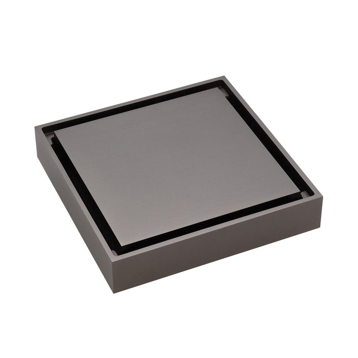 Square Tile 2-in-1 Floor Waste 88mm Gun Metal – Modern Industrial Tile Waste – Pilbara Bathroom Warehouse Perth and regional Western Australia