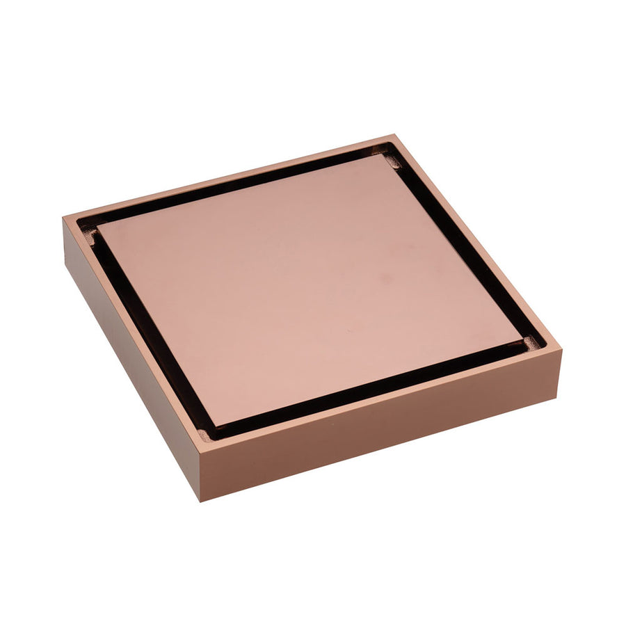 Square Tile 2-in-1 Floor Waste 88mm Rose Gold – Luxury Metallic Tile Insert Waste – Pilbara Bathroom Warehouse Perth and regional Western Australia