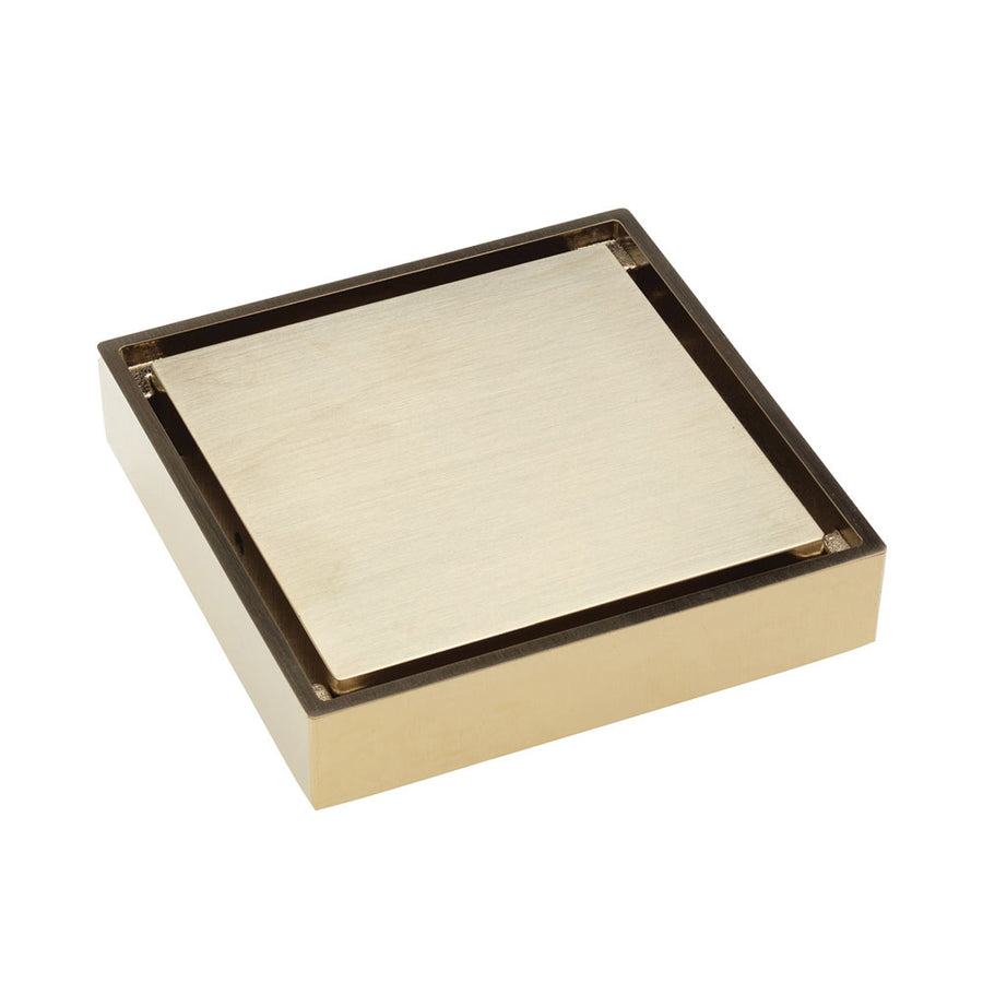 Square Tile 2-in-1 Floor Waste 88mm Urban Brass – Warm Toned Tile Waste – Pilbara Bathroom Warehouse Perth and regional Western Australia