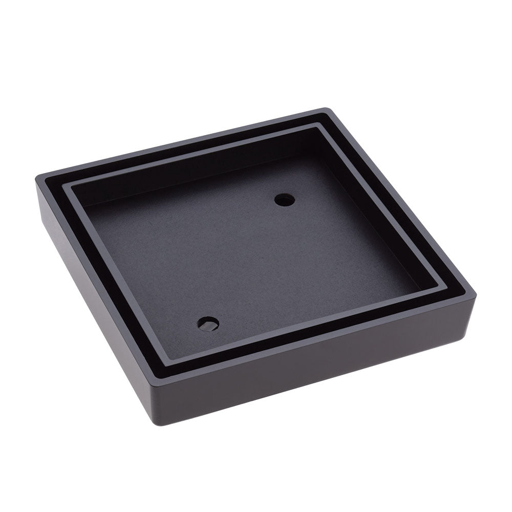 Square Tile Bed Floor Waste 88mm Matte Black – Flush Modern Tile Drain – Pilbara Bathroom Warehouse Perth and regional Western Australia