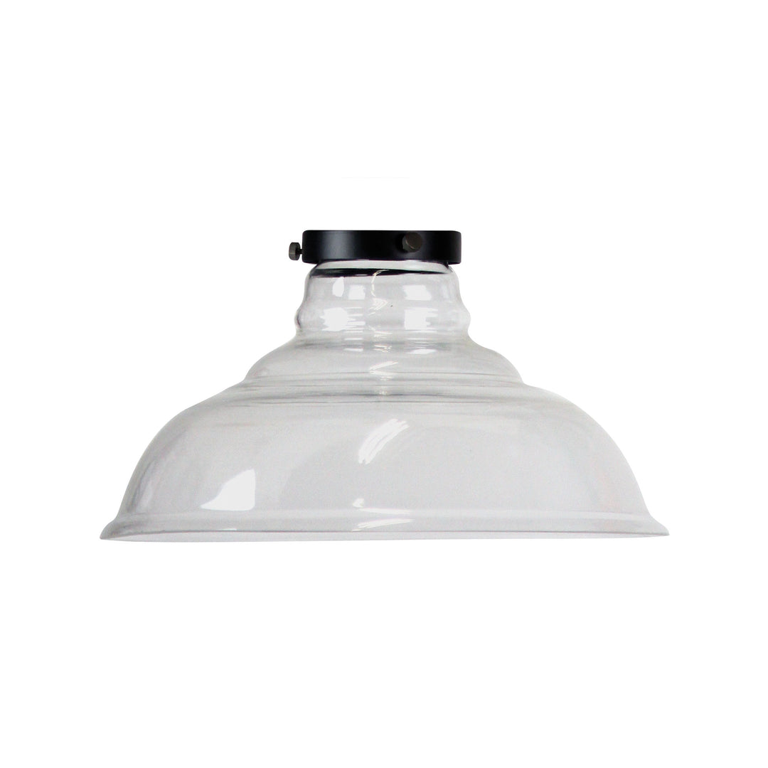 TOLEDO Clear Glass Shade with Aged Black Gallery – Classic 35cm