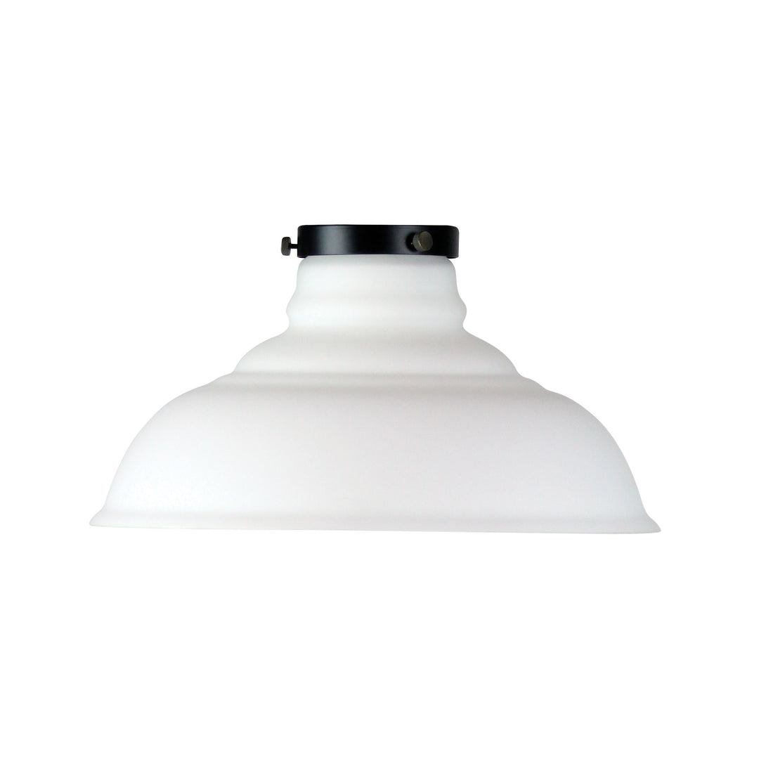 TOLEDO Opal Matt Glass Shade with Aged Black Gallery – Classic 35cm