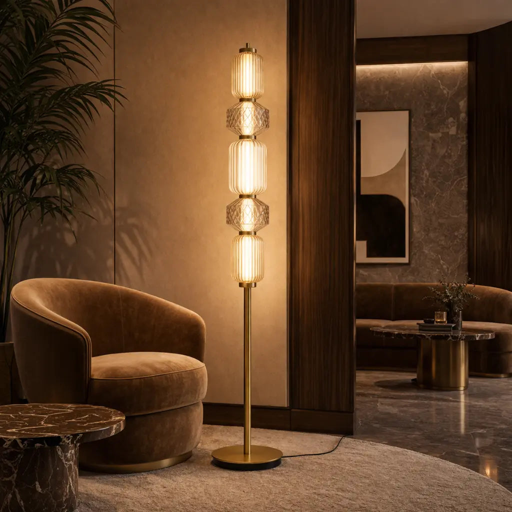 Torso LED Floor Lamp 26w in Black or Brass
