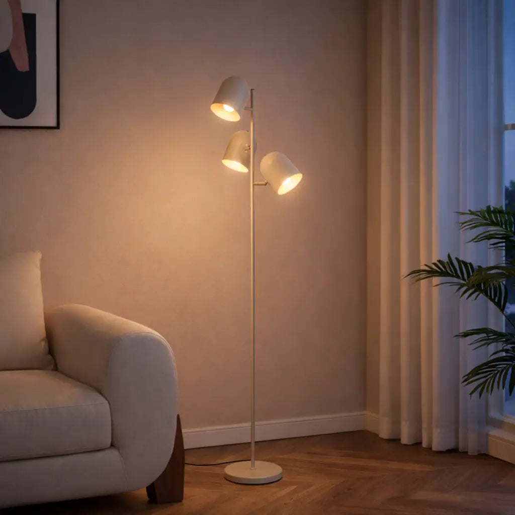 Turin Floor Lamp 3Lt in Black or Khaki