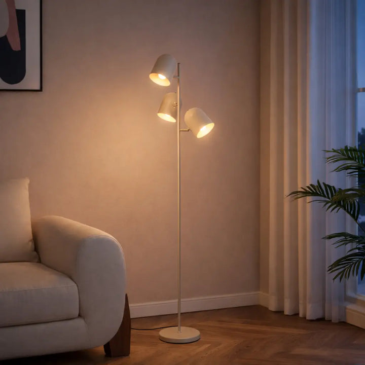 Turin Floor Lamp 3Lt in Black or Khaki