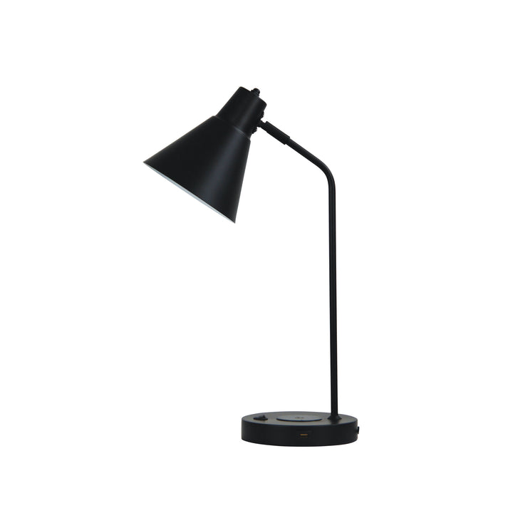 Targa White & Black Desk Lamp with USB and Wireless Charging