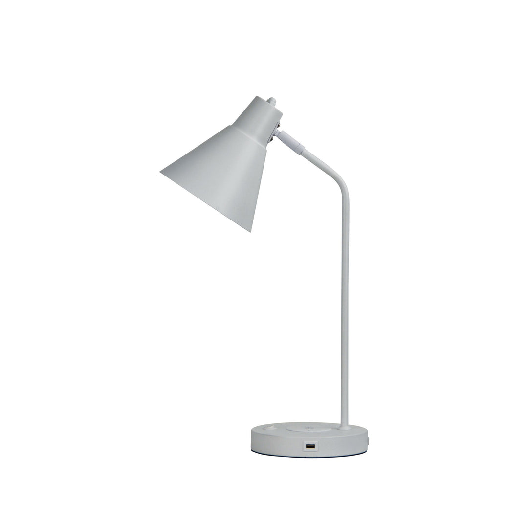 Targa White & Black Desk Lamp with USB and Wireless Charging