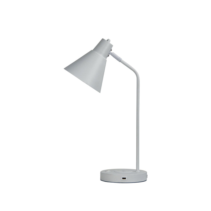 Targa White & Black Desk Lamp with USB and Wireless Charging