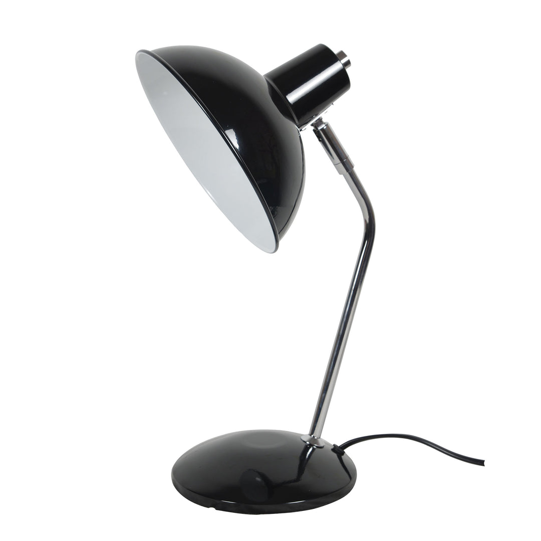 Thea Black, White, and Chrome Desk Lamp