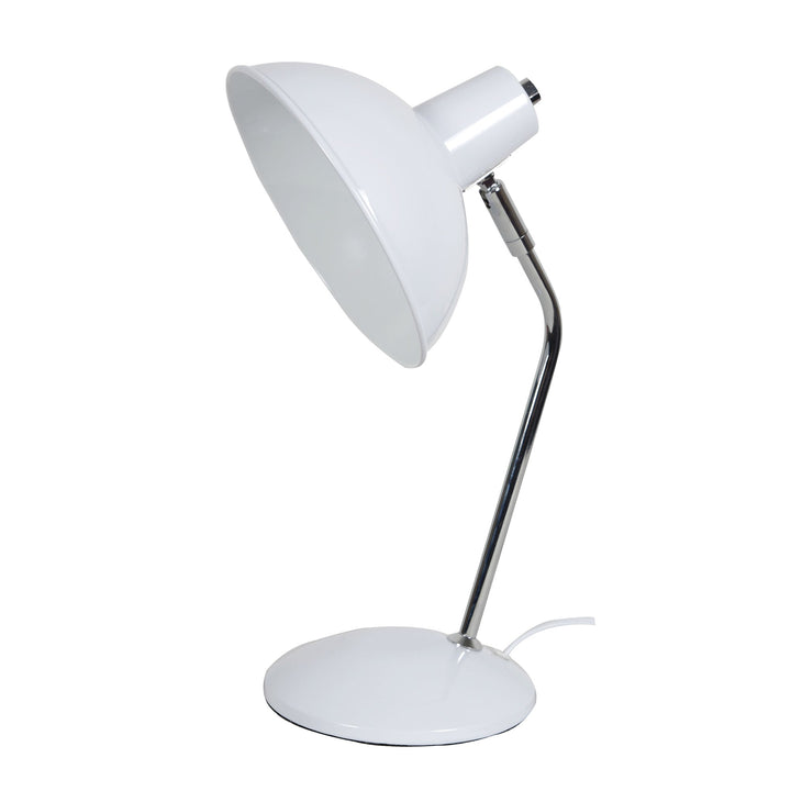 Thea Black, White, and Chrome Desk Lamp