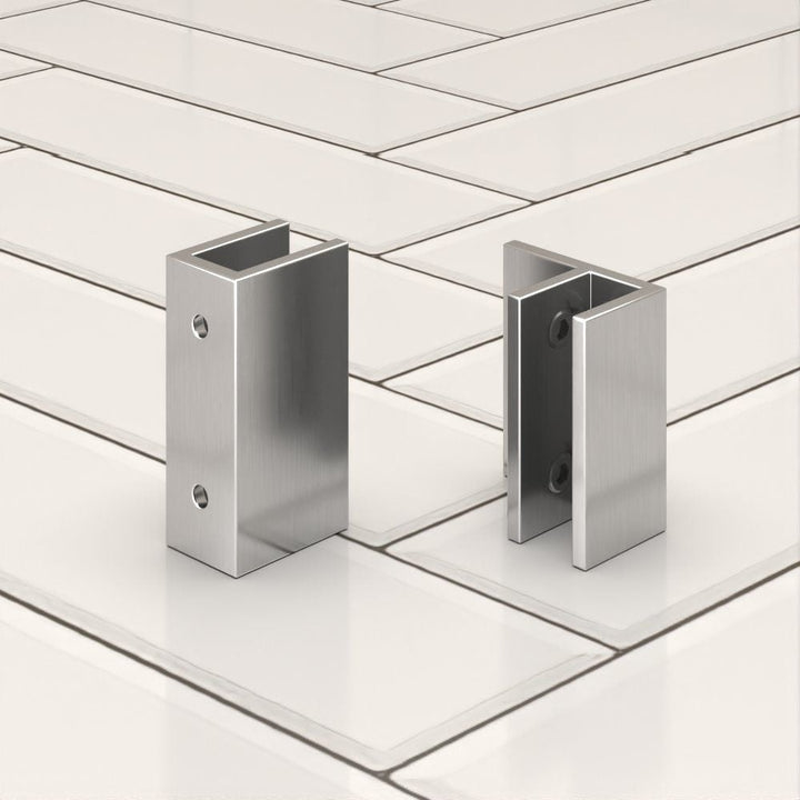 3 x F Type Wall Brackets for 10mm Shower Panels - White
