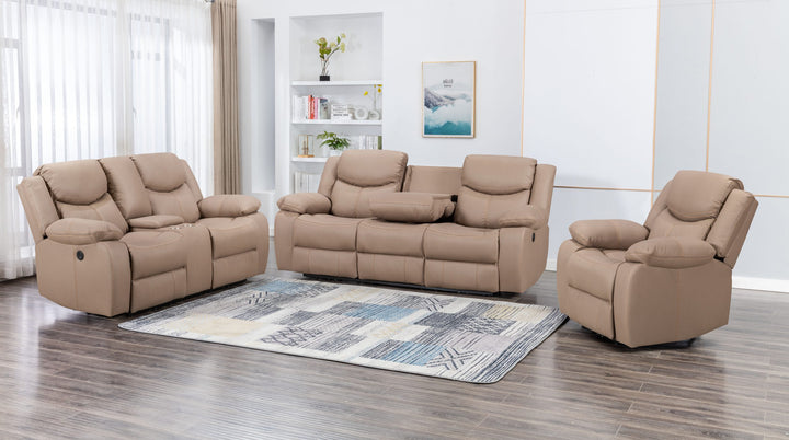 Urban 3 Seater Motion Recliner Brown Technology fabric