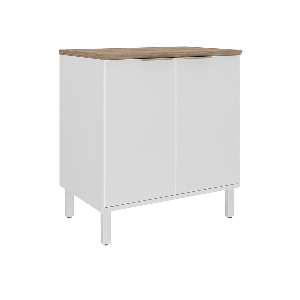 Base Kitchen Steel Cabinet/Cupboard with 2 Doors- White Flat Pack