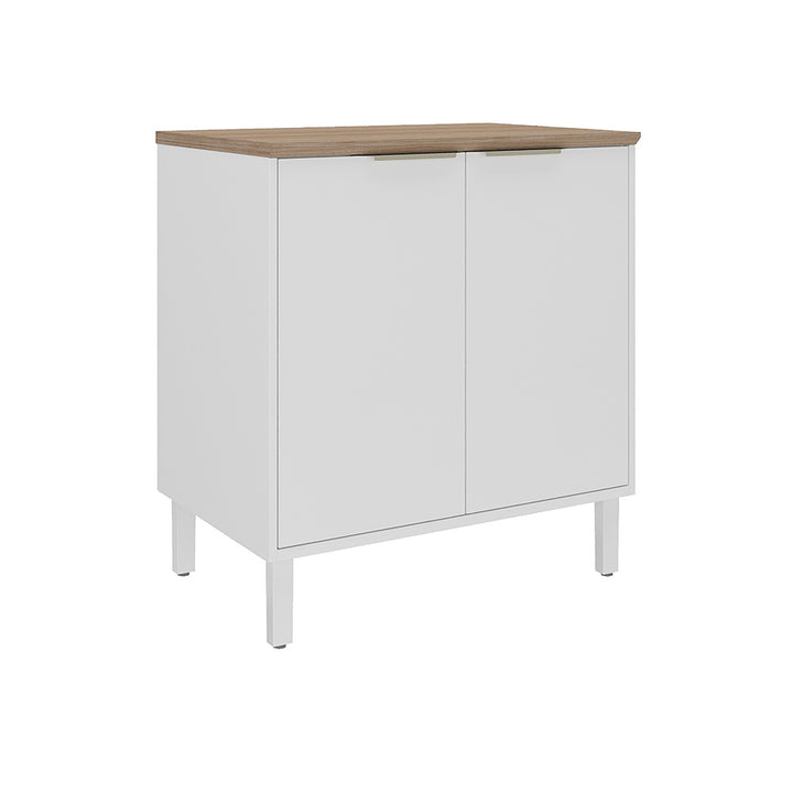 Base Kitchen Steel Cabinet/Cupboard with 2 Doors- White Flat Pack
