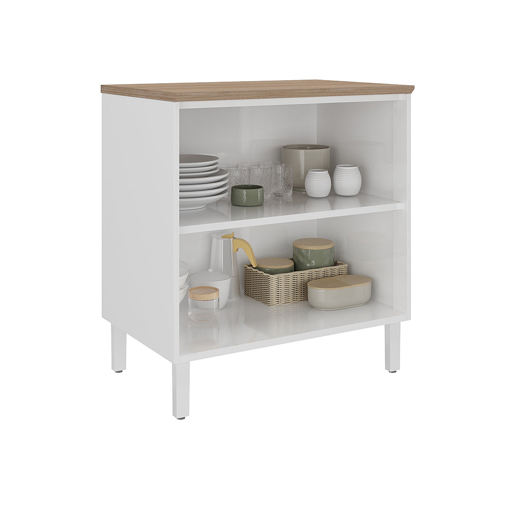 Base Kitchen Steel Cabinet/Cupboard with 2 Doors- White Flat Pack