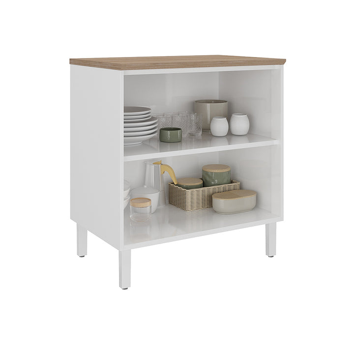 Base Kitchen Steel Cabinet/Cupboard with 2 Doors- White Flat Pack