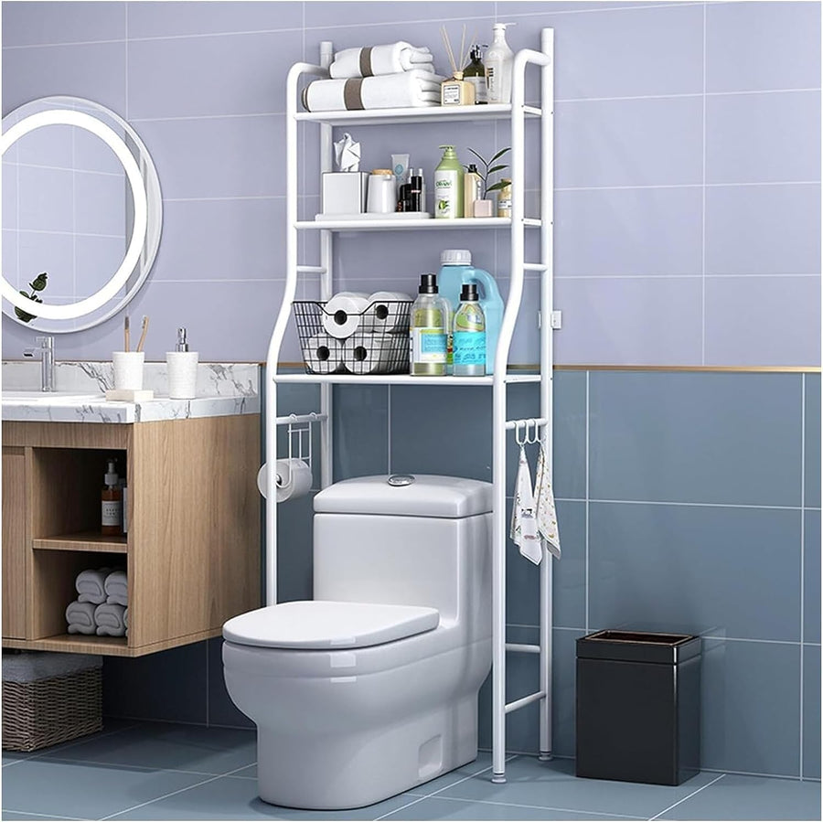 CARLA HOME 3-Tier Over The Toilet Storage Rack with Hooks & Paper Holder – Pilbara Bathroom Warehouse Perth and regional Western Australia