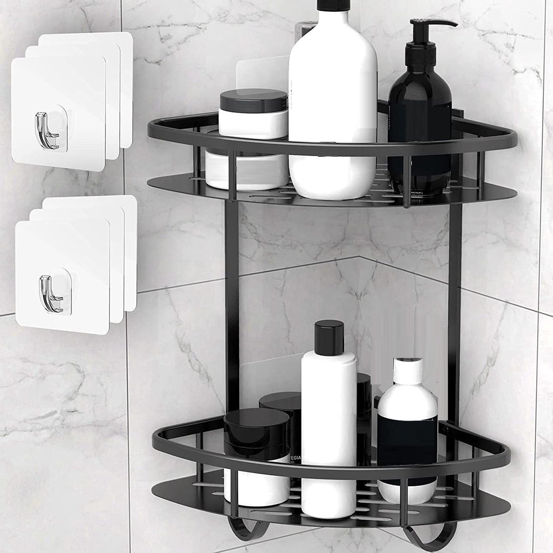 2 Pack Aluminum Adhesive Shower Caddy Corner Shelf Storage Rack for Bathroom – Pilbara Bathroom Warehouse Perth and regional Western Australia