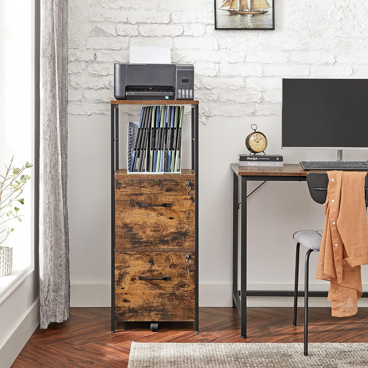 Industrial Rolling File Cabinet - Steel Frame & Particleboard Panels