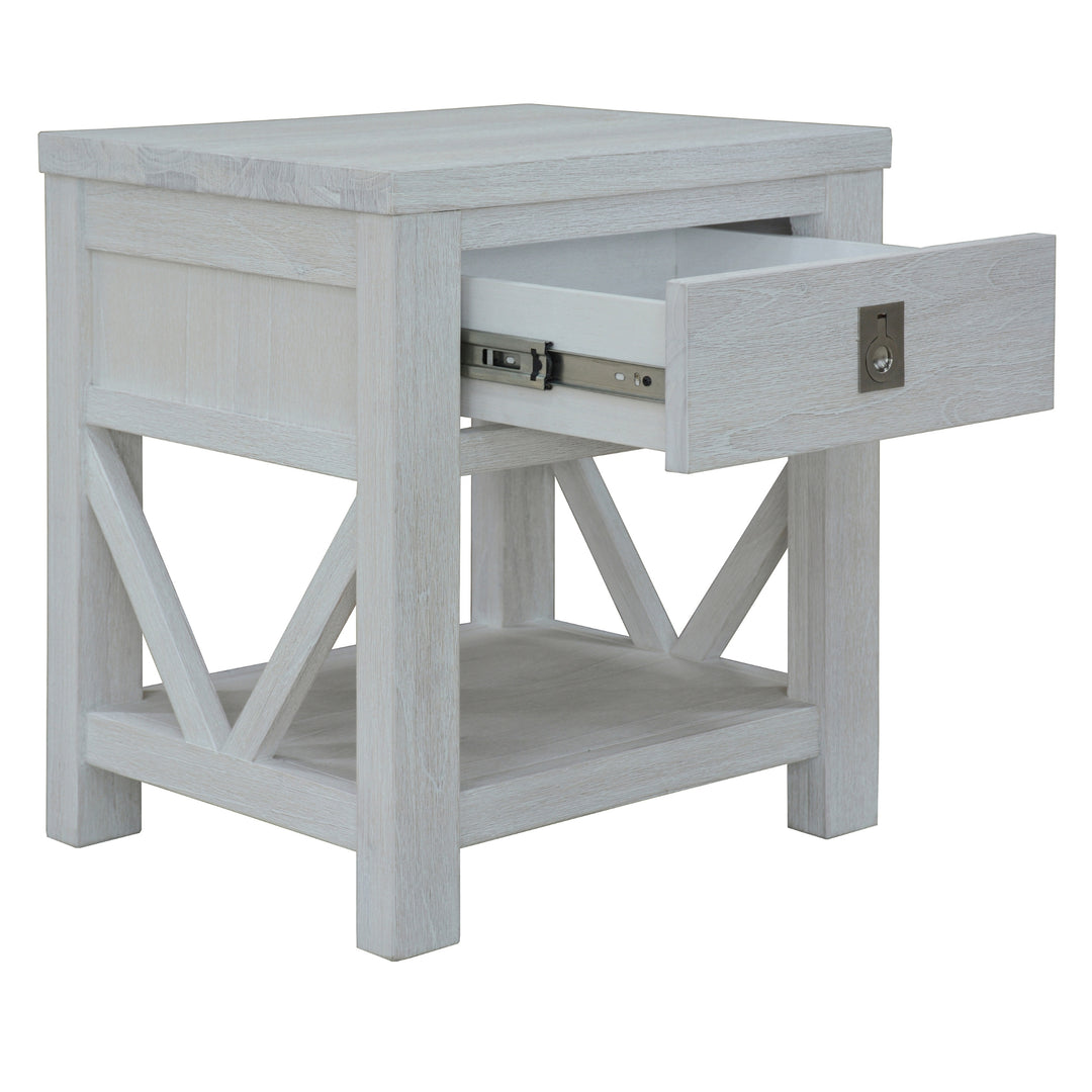 Queen Bed Suite Bedroom Furniture Package White Wash